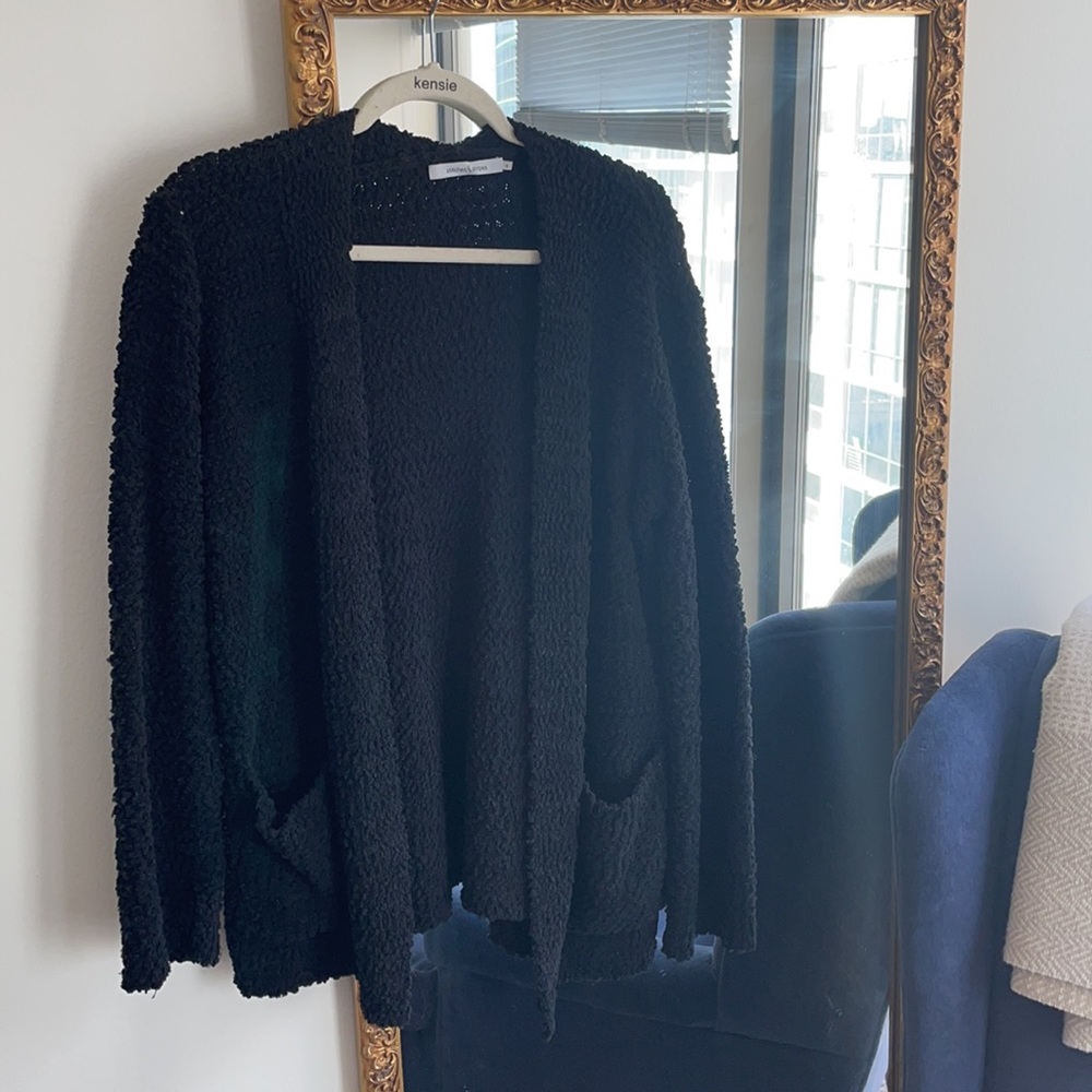 Plush black cardigan - SUPER comfy